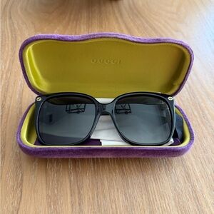 Gucci Black Sunglasses with Vibrant Case
